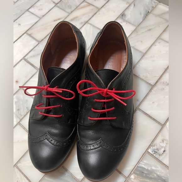 JULIA BO Women’s Black Leather Astoria - Derby Shoes - Size 6 (36) - Picture 4 of 13